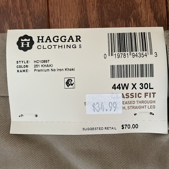 NWT Haggar Khaki Chinos 44x30 orig $70 - Picture 4 of 5